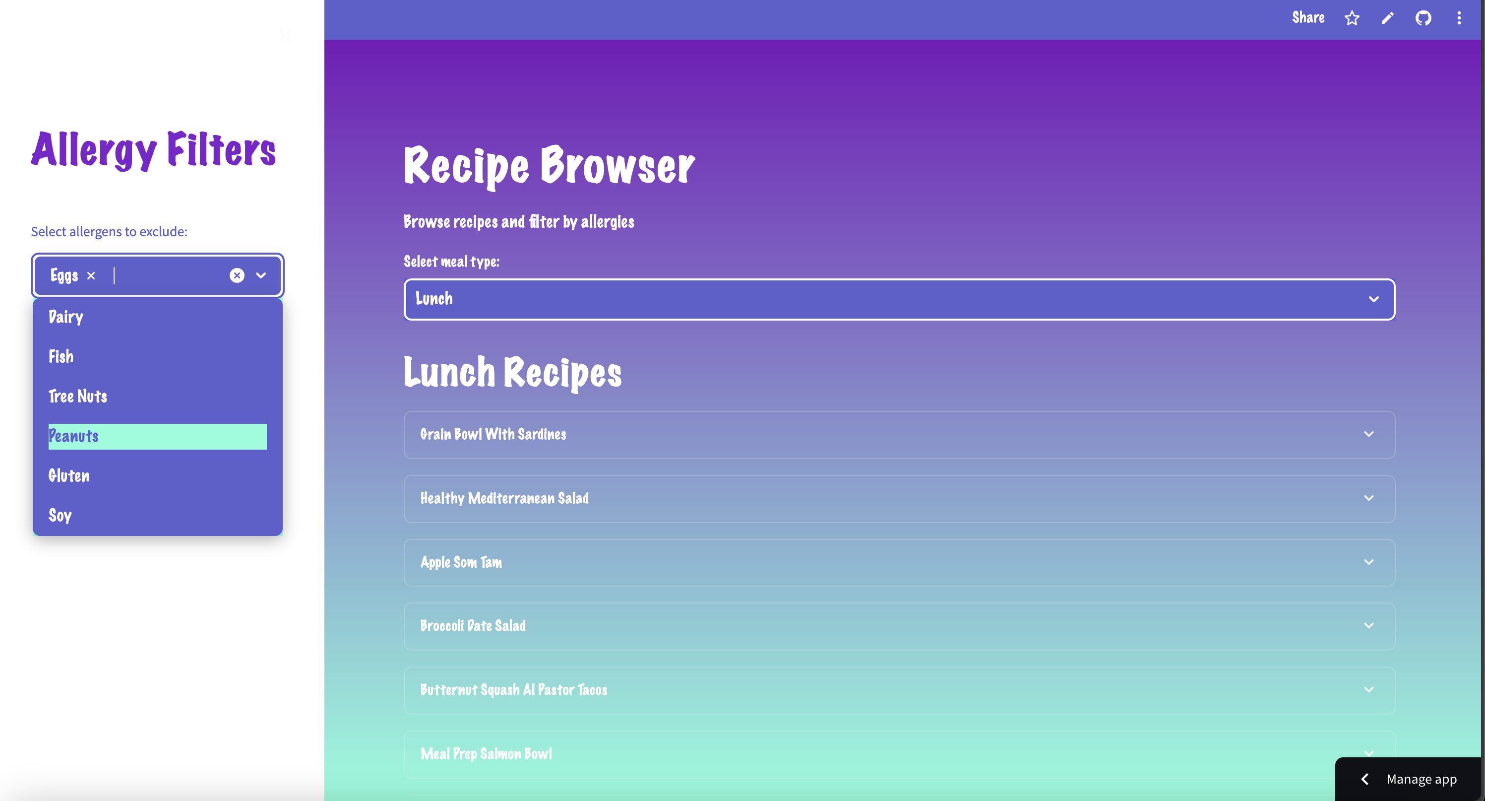 Recipe Browser App Preview