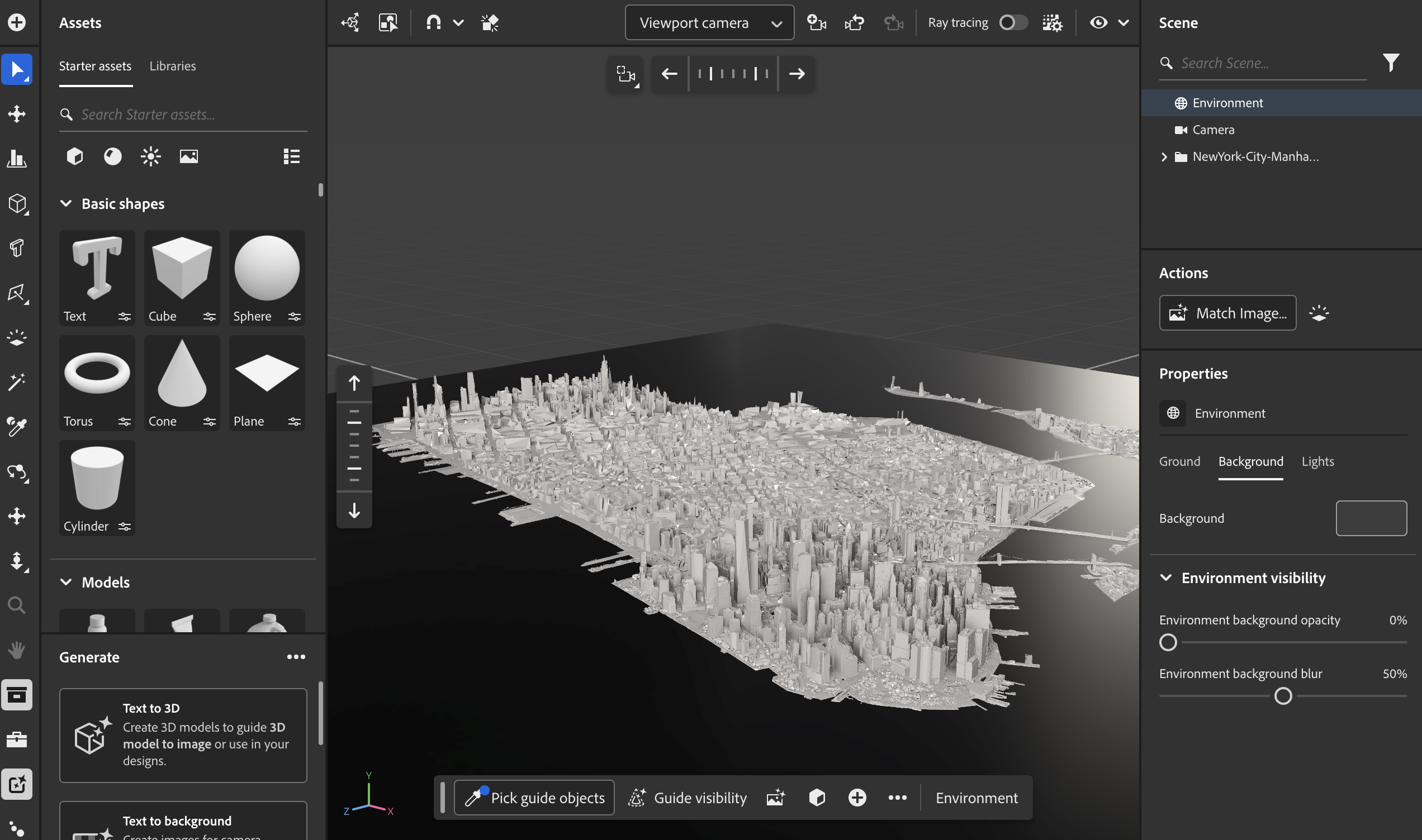 Manhattan model staged in Adobe Substance Stager
