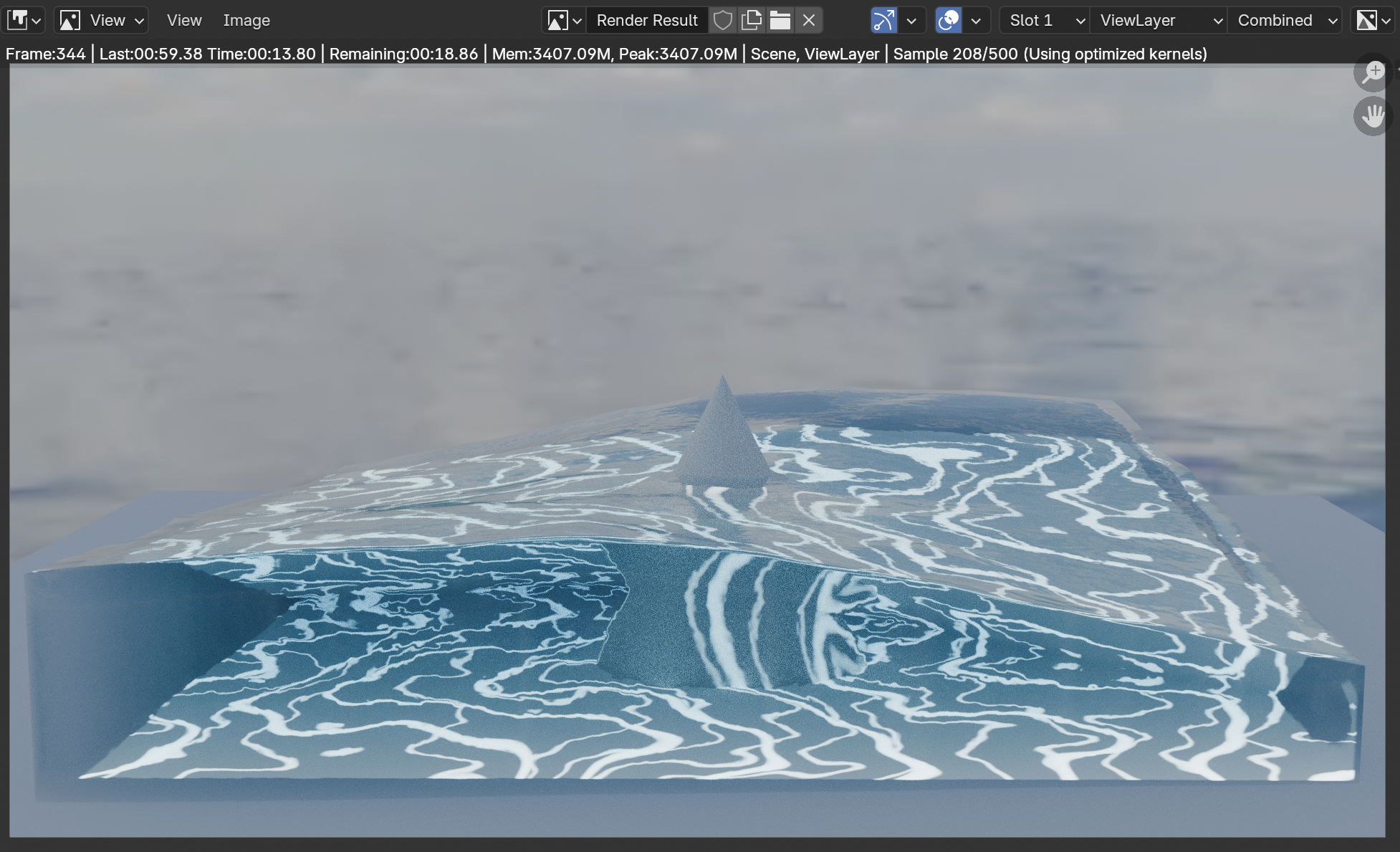 Rendered water surface test