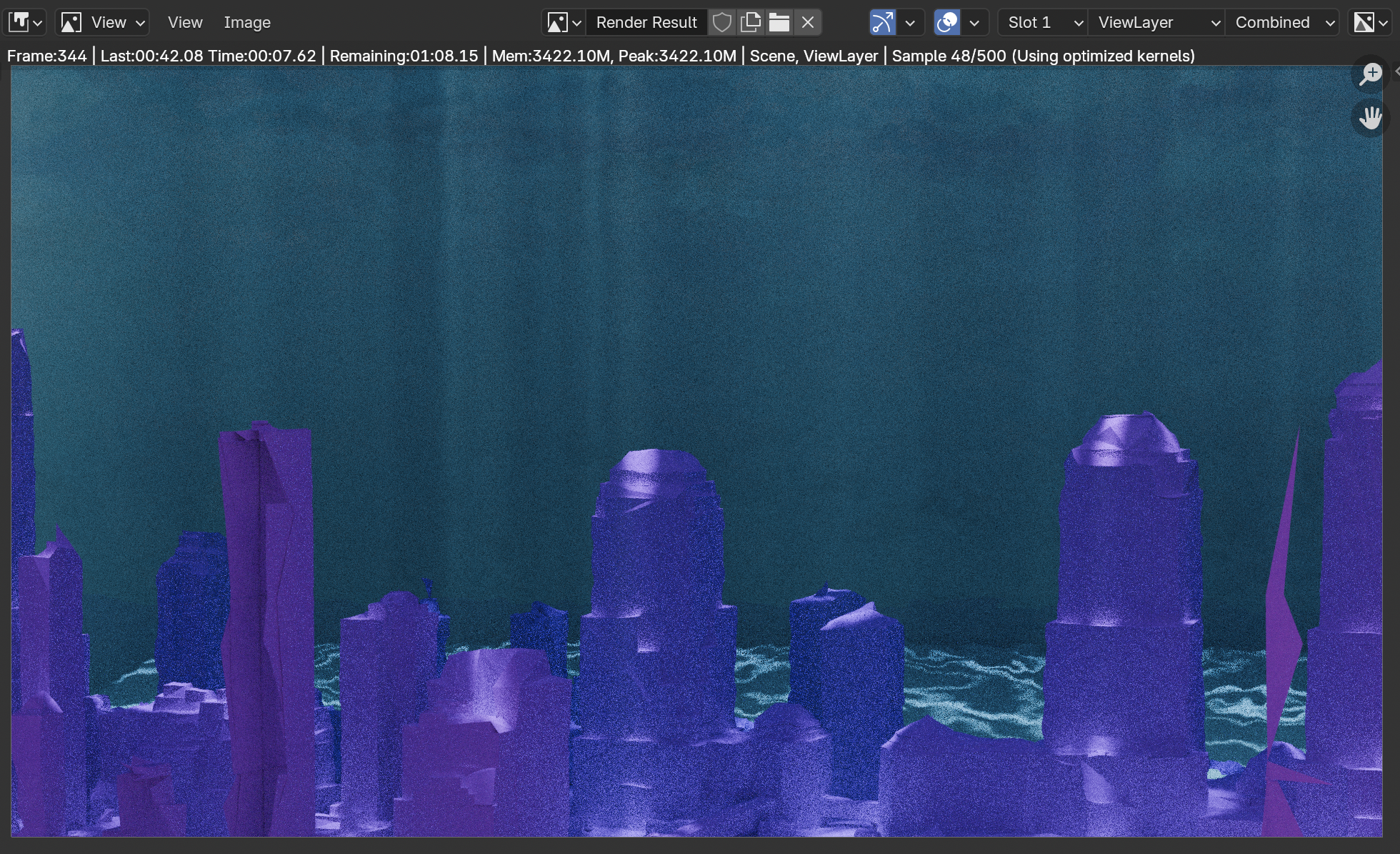 Rendered underwater skyline