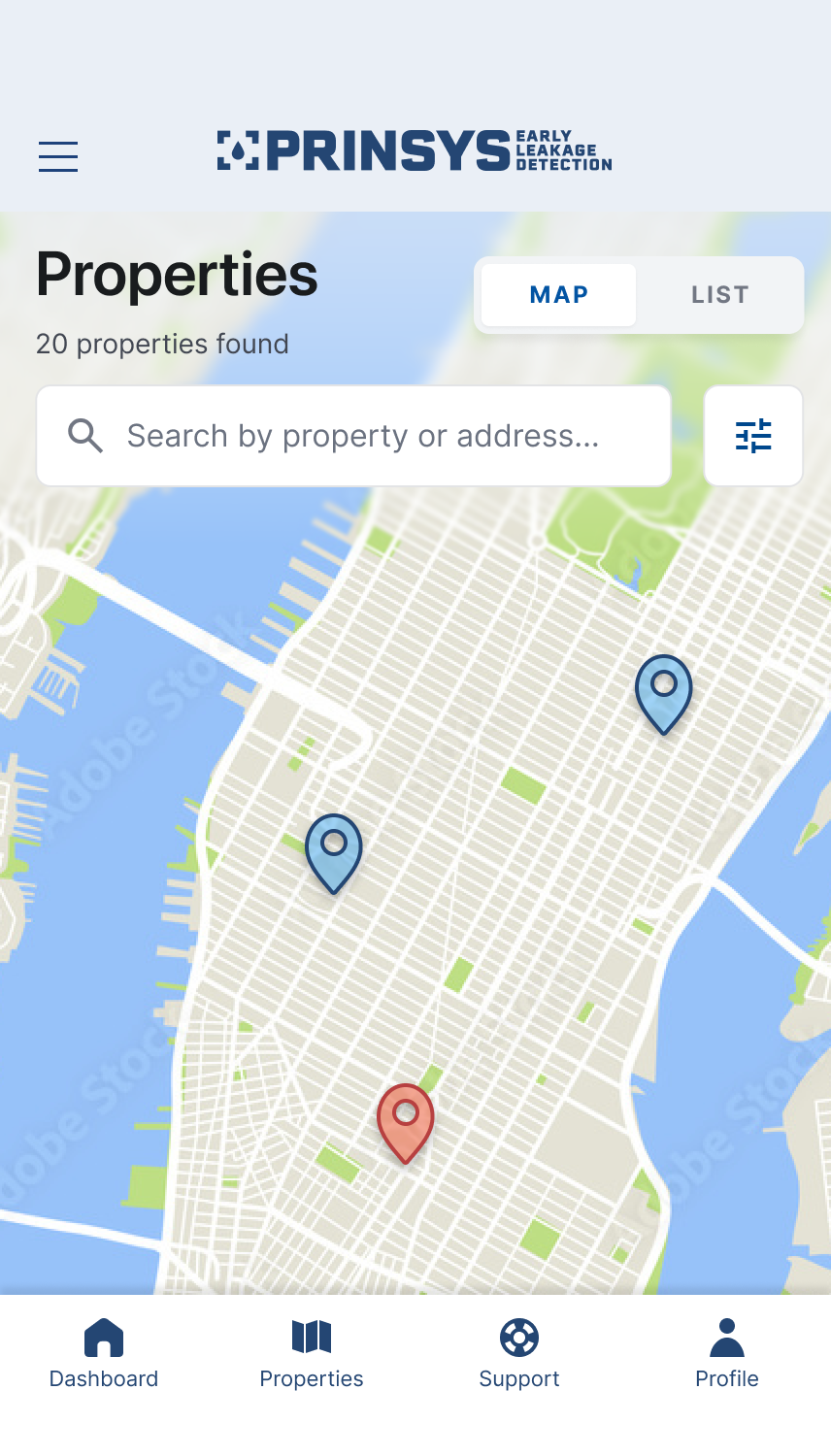 Property monitoring flow, screen 3