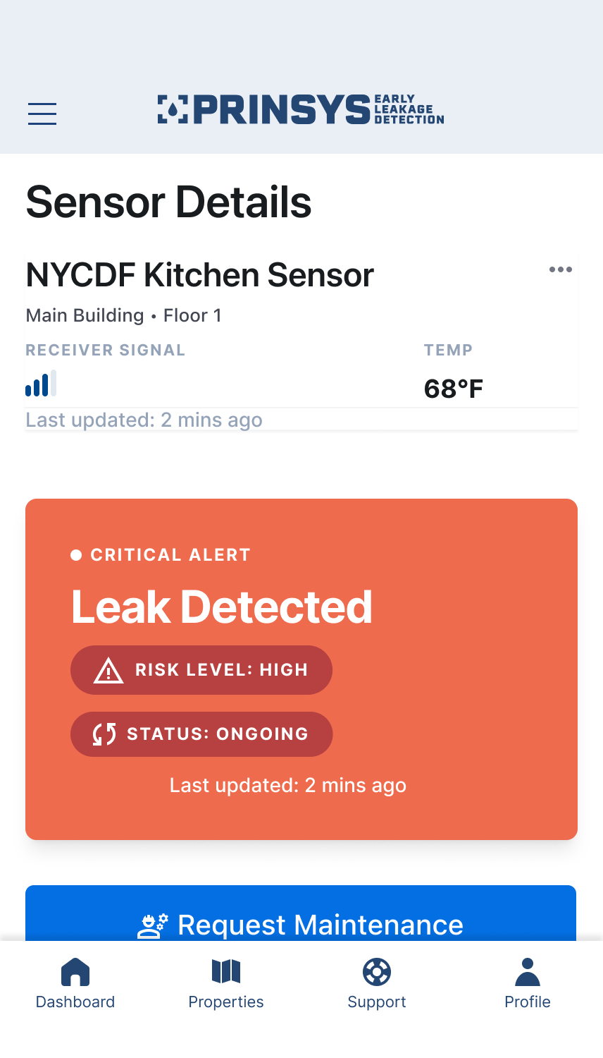 Property monitoring flow, screen 6