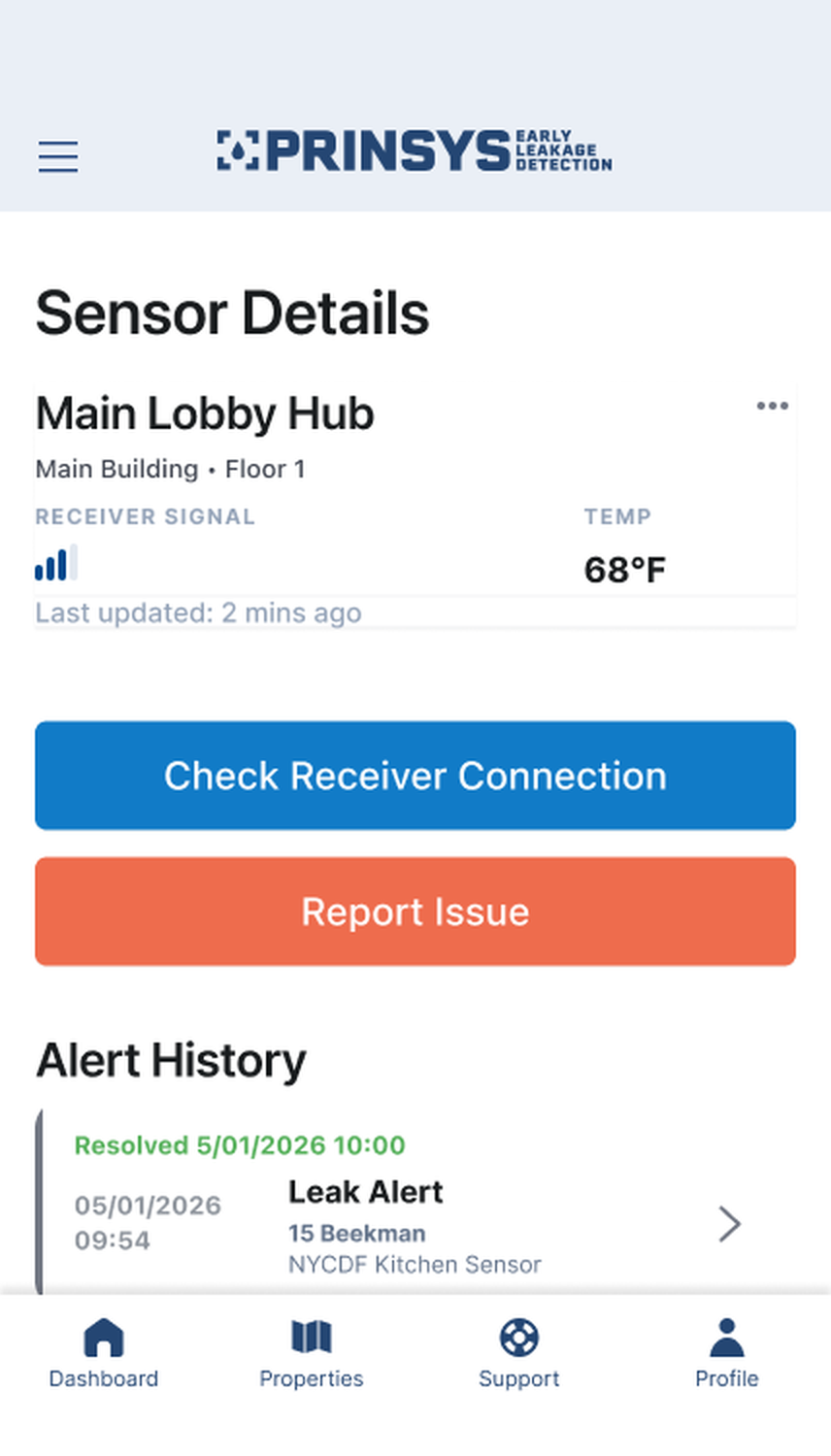 Property monitoring flow, screen 7