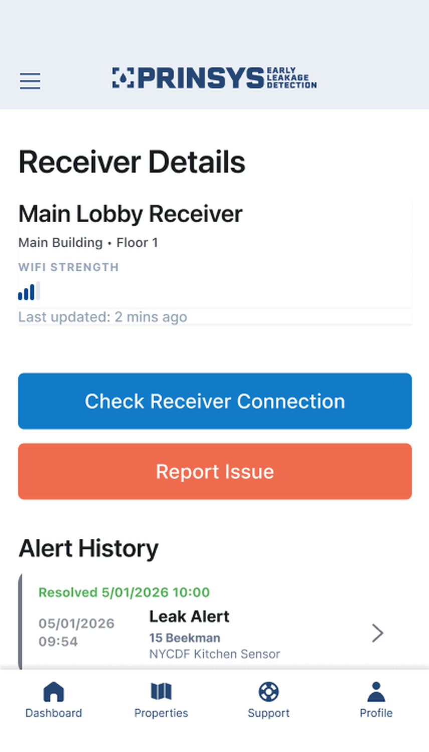 Property monitoring flow, screen 8