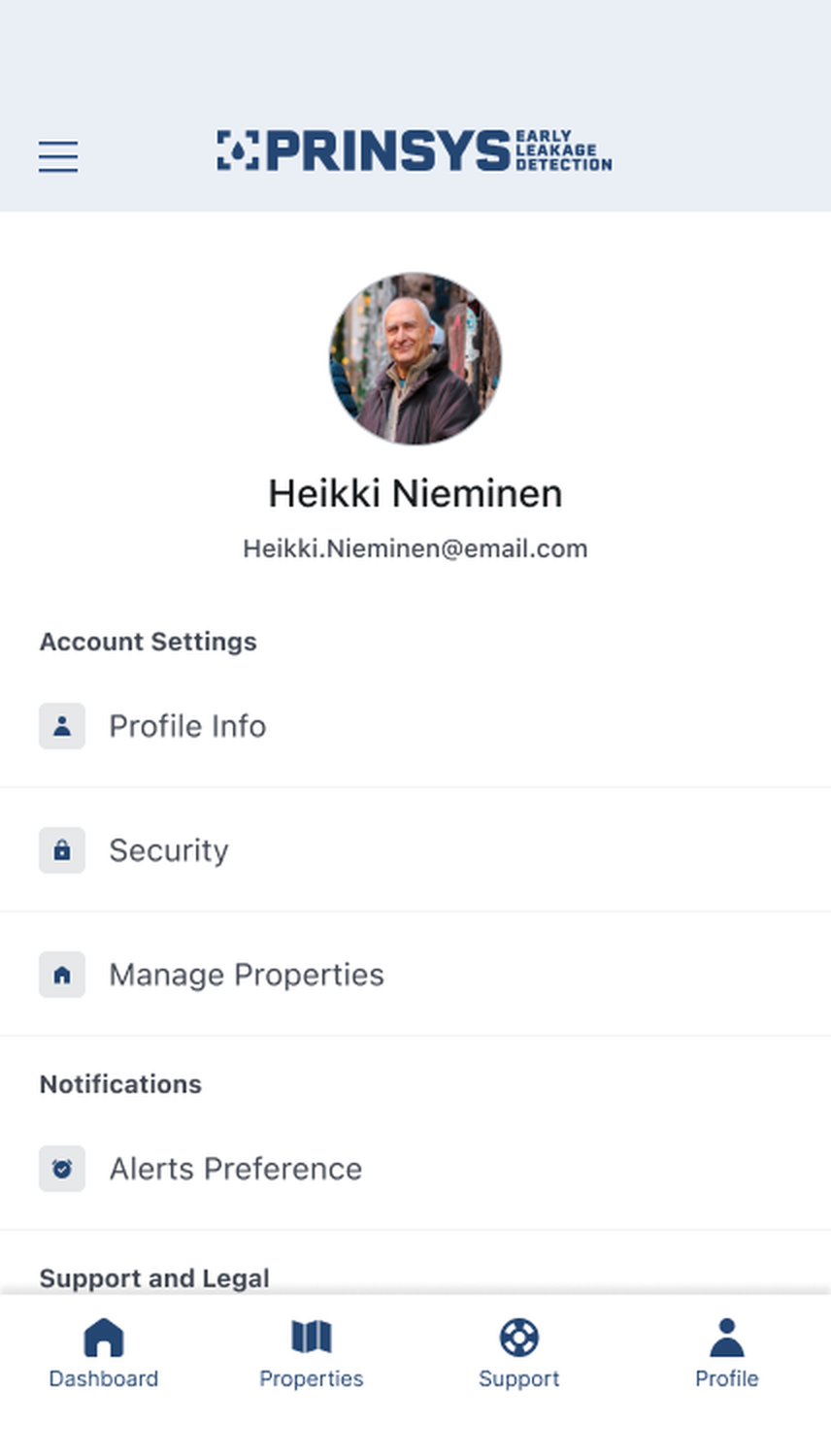 Account management flow, screen 2